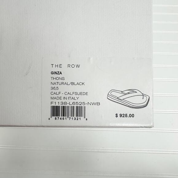 The Row Ginza Sandal White Black Leather Platform Flip Flop Slide Two Tone 36.5 - Picture 8 of 10